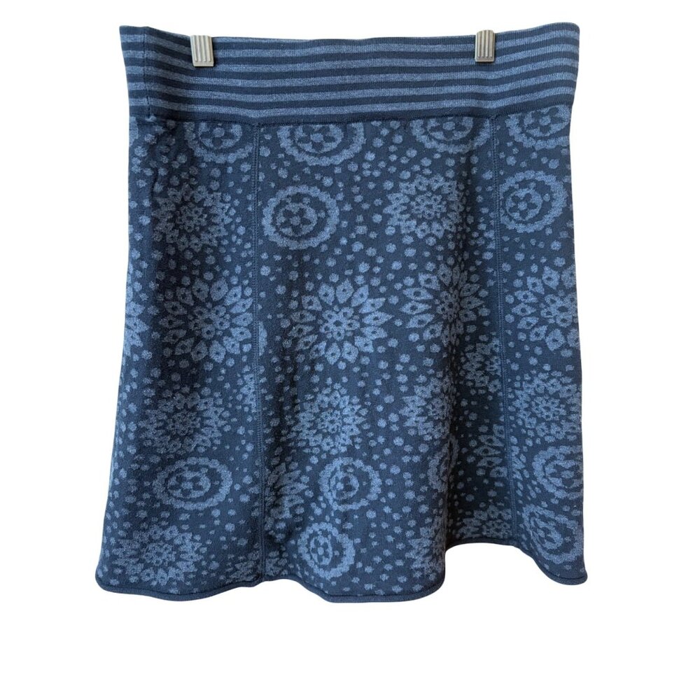 Akini Womens Medium Black Wool Blend Knit Skirt With Floral Pattern WhimsyGoth